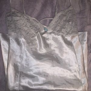 White lace and satin lingerie nightie